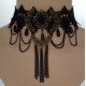 Collier Vintage chainette noire galon fin