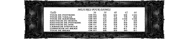 Tableau de mesures femme