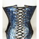 Corset en cuir bleu T: 38-40