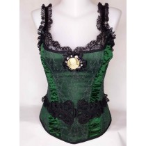 Corset dentelle verte T:38