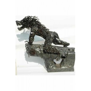 Werewolf statue metallique
