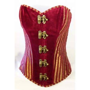 Corset bordeaux rayé T : 36-38