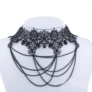 Collier Vintage chainette noire