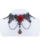 Collier Vintage pierre rouge et rose